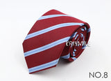 Nouvelle cravate classique à rayures et pois pour homme, jacquard, 7 cm, en polyester, étroite, slim, pour mariage, marié, affaires, costume, chemise, cadeau