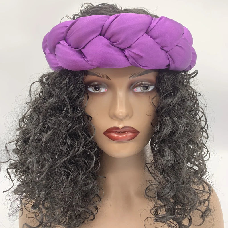 Bronzing Fabric Women's Headbands Elastic Braids Hair Bands Female Turban Cap Party Headwear Accessories Fashion Bandage Bandana