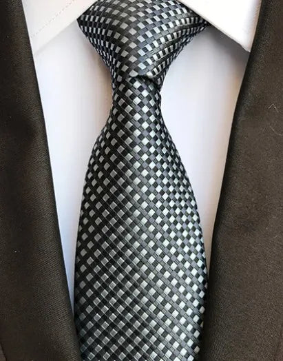 Corbatas de seda tejidas en jacquard con diseño de cachemira a cuadros para hombre, corbatas de 8 cm a rayas para trajes de negocios, bodas y fiestas.