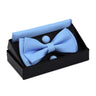 Ensemble de nœuds papillon solides de différentes tailles, haut et bas, nœud papillon uni pour homme, mouchoir, boutons de manchette, coffret cadeau pour hommes, cravates de mode de mariage