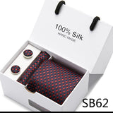 Cravates de marque 100 % soie, coffret cadeau, bureau, homme, classique, fête, mariage, rayées, 7,5 cm, soie, mariage, motif floral, cravate, mouchoir
