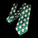 JEMYGINS Cravates de Noël pour hommes 9 cm en soie rouge de bonne qualité, ensemble de pinces à cravate imprimées pour fête, mariage, festival, cadeau