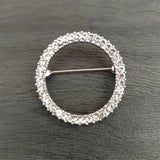 Broche en strass avec cercle creux tendance, pour châle, foulard, broche en cristal, cadeau pour femme, accessoires, vente en gros