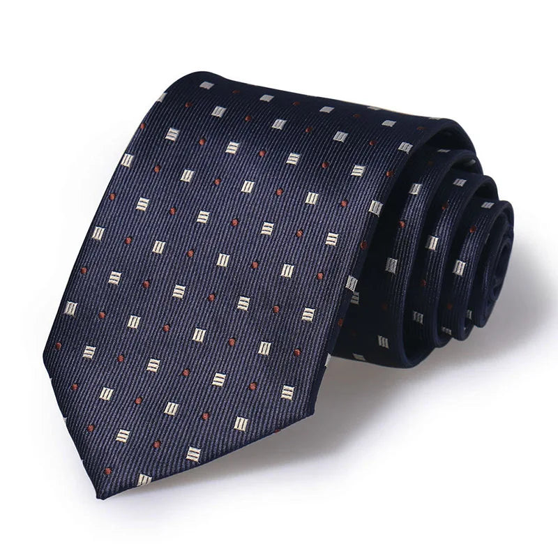 Cravate Huishi 8 cm à pois pour homme, slim, tendance, en polyester et microfibre, à carreaux, pour mariage
