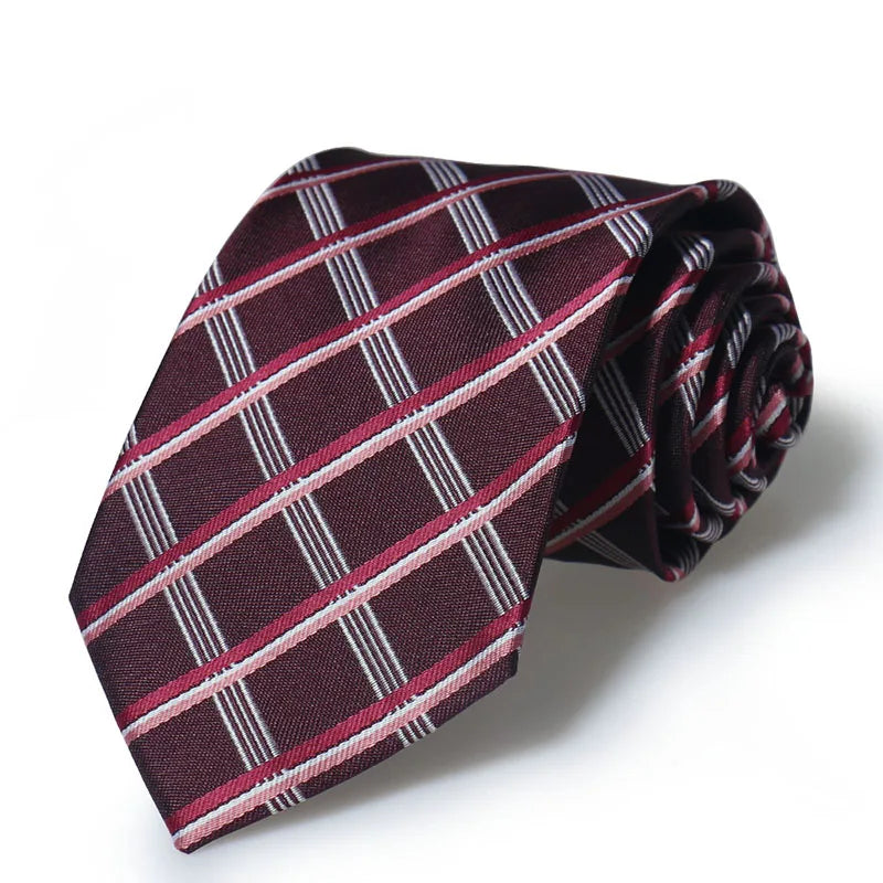 Cravate Huishi 8 cm à pois pour homme, slim, tendance, en polyester et microfibre, à carreaux, pour mariage