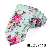 Nouvelle cravate florale pour hommes et femmes, cravate fine en coton pour mariage, cravates décontractées pour hommes, costumes classiques, cravates à imprimé floral