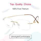 Krasivyy Pure Titanium Rimless Glasses Frame Men Prescription Eyeglasses Germany Women Myopia Optical Frame Screwless Eyewear