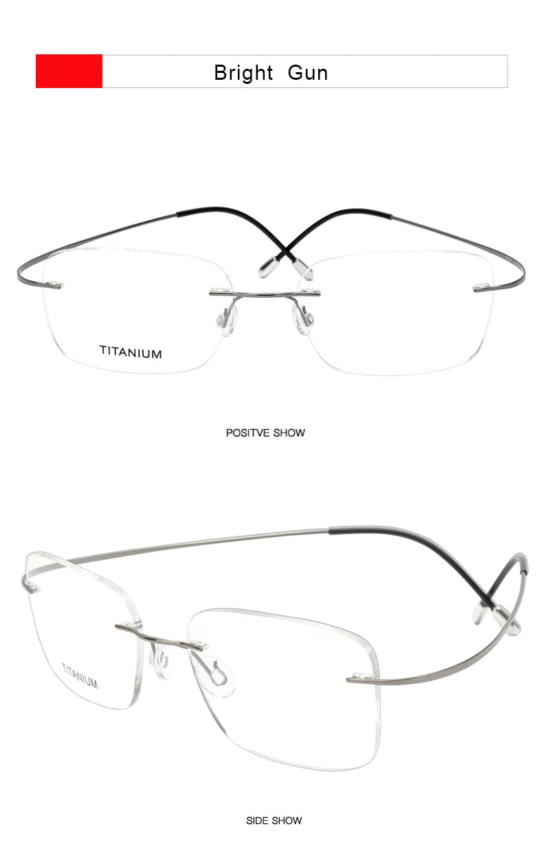 Krasivyy Pure Titanium Rimless Glasses Frame Men Prescription Eyeglasses Germany Women Myopia Optical Frame Screwless Eyewear