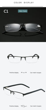 BOYSEEN Titanium alloy Nearsighted Glasses Non spherical 12 Layer Coated Minus lenses Business Myopia Eyeglasses -0.5 -1.0 -1.25