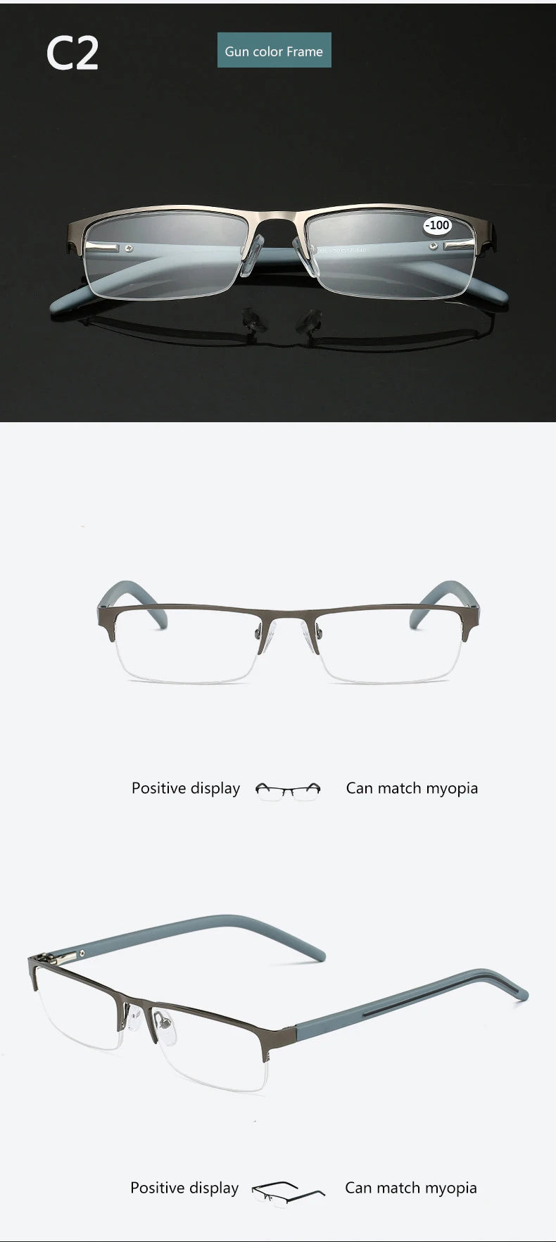 BOYSEEN Titanium alloy Nearsighted Glasses Non spherical 12 Layer Coated Minus lenses Business Myopia Eyeglasses -0.5 -1.0 -1.25