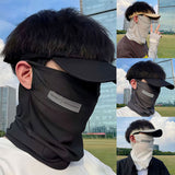 Summer 3D Ice Silk Masks Anti-UV Quick-drying Face Covering Sunscreen Breathable Unisex Simple Neck Protection Hanging Ear Scarf