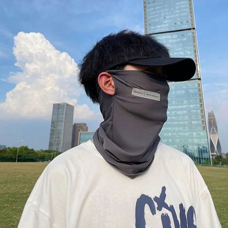 Summer 3D Ice Silk Masks Anti-UV Quick-drying Face Covering Sunscreen Breathable Unisex Simple Neck Protection Hanging Ear Scarf