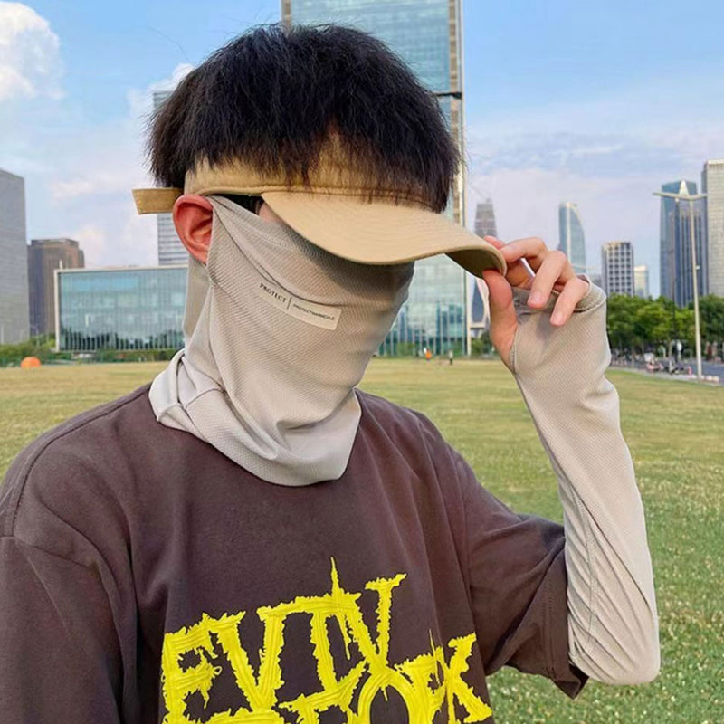 Summer 3D Ice Silk Masks Anti-UV Quick-drying Face Covering Sunscreen Breathable Unisex Simple Neck Protection Hanging Ear Scarf