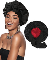 Bonnet de nuit en satin double épaisseur pour femme, bonnet de nuit rond, couvre-chef réversible