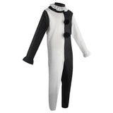 Terrifierr Cosplay Costume Female/Male Horror Carnival Party Skin-Tight Black White Killer Clowns Jumpsuit for Halloween Costume