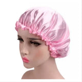 Bonnet de nuit en satin double couleur, bonnet de nuit en dentelle extra large, bonnet rond pour soins capillaires, bonnets de douche