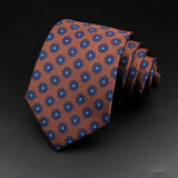 Cravate rayée pour homme, motif cachemire floral, marron et gris, idéale pour les loisirs, les affaires, le quotidien, les mariages, les fêtes, les accessoires, cadeau