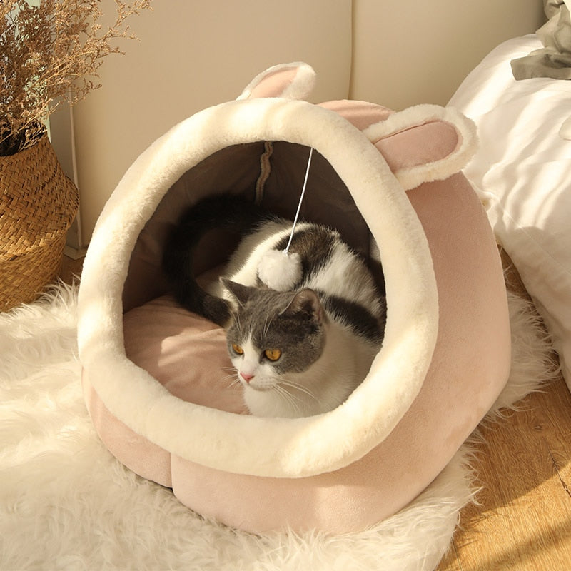 Katzenbett Haus Zwinger Nest Runde Haustiere Schlafhöhle Kätzchenbetten Haustierkorb Gemütliches Kätzchen Liege Kissen Katzenhaus Zelt Hundehaus