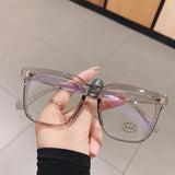 New Clear Lens Near Sight Myopia Glasses Large Sqaure Minus Diopter Eyewear Fashion Ultralight Trendy Eyeglasses for Men Women