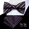 Dropshipping Jacquard Silk Mens Self Bow Tie Hanky Cufflinks Set Male Butterfly Knot Bowtie Wholesale for Male Wedding Business