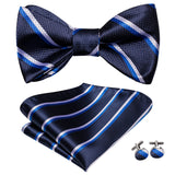 Dropshipping Jacquard Silk Mens Self Bow Tie Hanky Cufflinks Set Male Butterfly Knot Bowtie Wholesale for Male Wedding Business