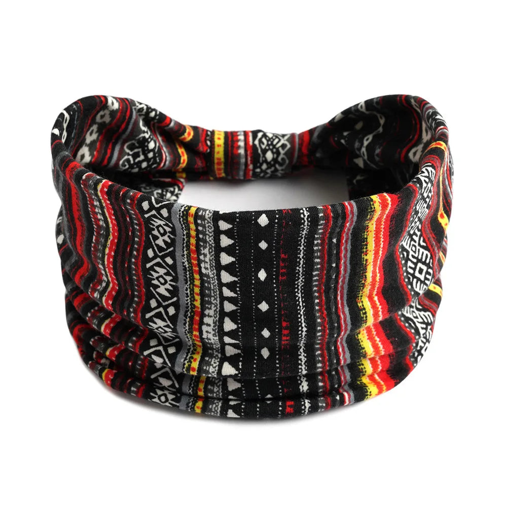 Bohemian Wide Cotton Stretch Headbands Women Headwrap Turban Headwear Bandage Hairbands Bandana Wide Headbands Hair Accessories