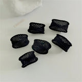 6Pcs/Set High Elastic Mesh Towel Hair Loop Hair Ties Seamless Rubber Bands Hollow Fishnet Hair Ring For Tying Hair Rope Headwear