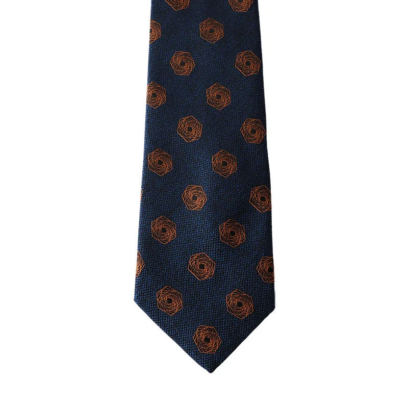 Cravate en polyester jacquard 8 cm, style décontracté, rouge et marron, pour homme, accessoire de costume, de fête, de mariage ou de banquet