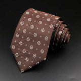 Cravate rayée pour homme, motif cachemire floral, marron et gris, idéale pour les loisirs, les affaires, le quotidien, les mariages, les fêtes, les accessoires, cadeau