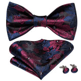 Hi-Tie Ensemble nœud papillon en soie pour homme, mouchoir et boutons de manchette, bleu, rouge, or, noir, blanc, jacquard, nœud papillon, mariage, affaires