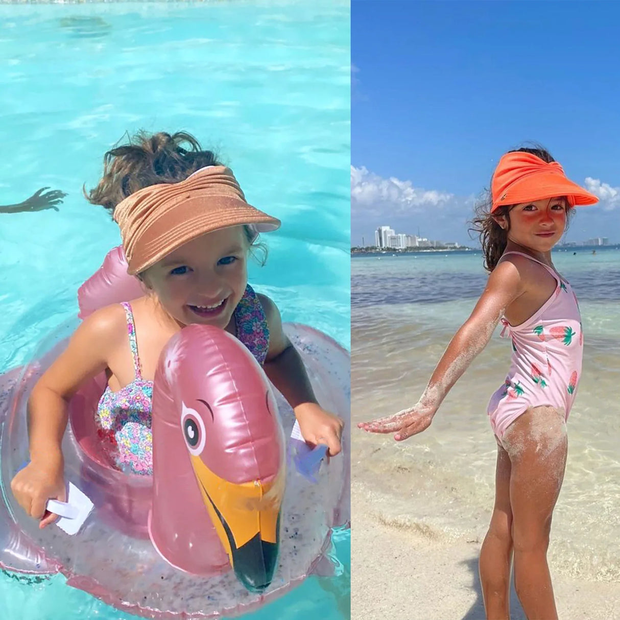 Chapeau pare-soleil à large bord pour enfants, protection UV, casquette de sport pour la plage, pliable, pour filles et garçons