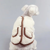 Manteau d'hiver en coton pour petit chien, écharpe gratuite, veste chaude à boutons ouverts, pour bichon, caniche, couleur unie, XS-XL