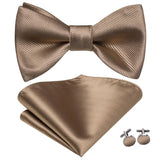 Hi-Tie Ensemble nœud papillon en soie pour homme, mouchoir et boutons de manchette, bleu, rouge, or, noir, blanc, jacquard, nœud papillon, mariage, affaires