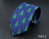 Classic Red Blue Christmas Tie For Men Father Festival Gift Santa Claus Snowman Tree Snowflake Elk Necktie Skinny 7cm Accessory