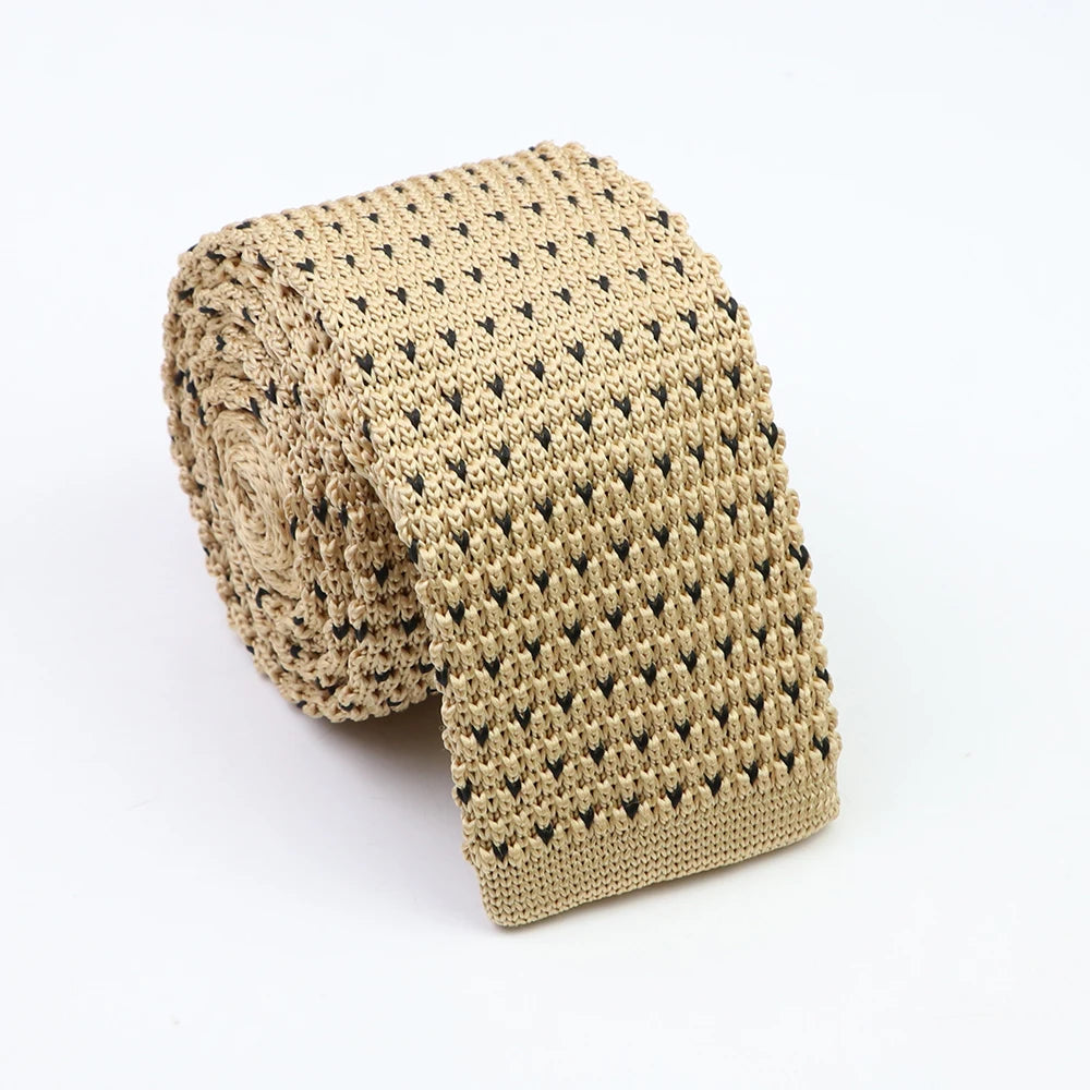 Cravates classiques en tricot pour hommes, cravates décontractées, à pois, à carreaux, pour loisirs, chaudes, pour affaires, mariage, largeur 6 cm
