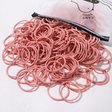 Lot de 50 bandeaux élastiques en caoutchouc pour cheveux, style macaron, très élastiques, durables, pour queue de cheval haute, pour femmes et enfants
