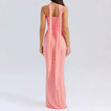 Suninheart Elegant 2 Pieces Dress Set with Scarf Women Fashion Matching Sets Sexy Cropped Top and Long Dress Set Casual Dress