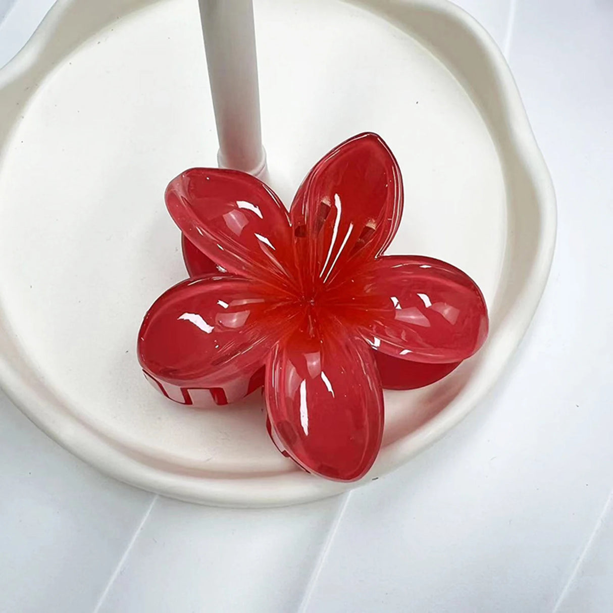 Gradient Flower Hair Clip Beach Hairpins Flower Claw Clips Hawaiian Style Headwear Summer Flower Hairpins Girls Hair Accessories