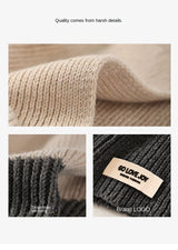 Winter Wool Hat Women Clash Colours Ear Protection Knitted Wool Warm Pullover Cap Scarf all-in-one Balaclava Hats Free Shipping