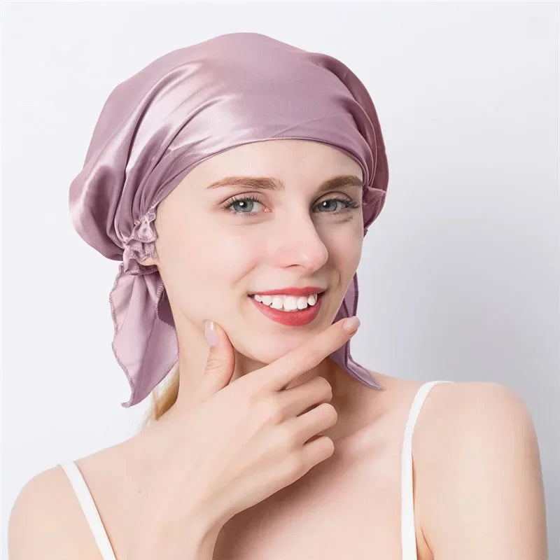 Bonnet de nuit en soie de mûrier 100 % naturelle, bonnet de douche en soie, bonnet de nuit, tâches ménagères, cuisine, soins capillaires, bonnet protecteur, accessoires pour cheveux