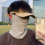 Summer 3D Ice Silk Masks Anti-UV Quick-drying Face Covering Sunscreen Breathable Unisex Simple Neck Protection Hanging Ear Scarf