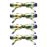 Blue Light Blocking Reading Glasses Spring Hinged Women with Striped Flower Frame Computer Goggle Reader Eyeglasses 0~+4.0