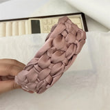 4.5-5CM Stunning Wide Women Headpiece Satin Cloth Braided Headbands for Woman Ladies Daily Shopping Party Head Hoop Accessories