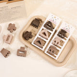 New Fashion Coffee Color Three-piece Set Frosted Geometric Hairpin Hair Clip Barrettes for Women Girl Hair Accessorie Headwear