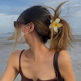 2Pcs Flower Hair Claw Clips for Women Gradient Large Claw Clips for Thick Hair Girls No-slip Hairpins Women Hair Accessories