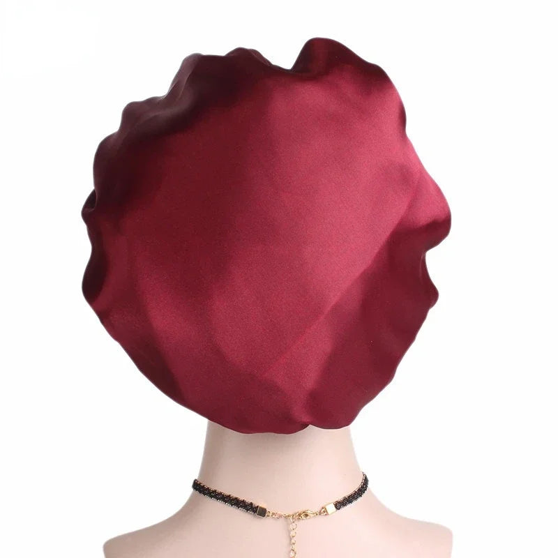 Soft Shower Caps Soft Silk Night Caps Hair Care Bonnet Nightcap for Women Beauty Salon Hair Care Hats Bathroom Products