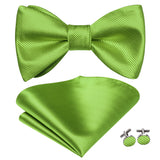 Dropshipping Jacquard Silk Mens Self Bow Tie Hanky Cufflinks Set Male Butterfly Knot Bowtie Wholesale for Male Wedding Business