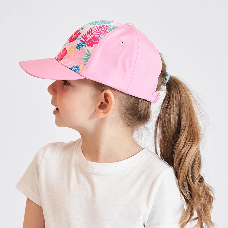 Casquette de baseball tendance couleur bonbon pour enfants, protection solaire, chapeau pour garçons et filles, casquette de voyage réglable à visière, chapeau à queue de cheval haute pour enfants