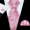 Cravate de mariage noire, dorée et rose pour homme, en soie florale, motif jacquard, pochette, boutons de manchette, pour soirée d'affaires, Barry.Wang