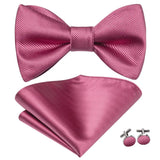 Hi-Tie Ensemble nœud papillon en soie pour homme, mouchoir et boutons de manchette, bleu, rouge, or, noir, blanc, jacquard, nœud papillon, mariage, affaires
